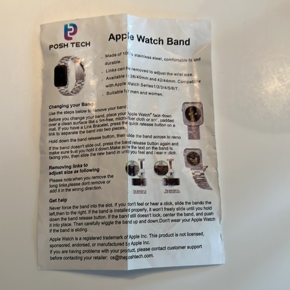 POSH TECH black stainless steel Apple Watch band - Picture 4 of 4